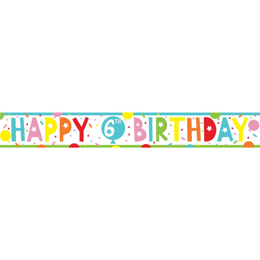 6th Birthday Paper Banners - 1m (3pk)