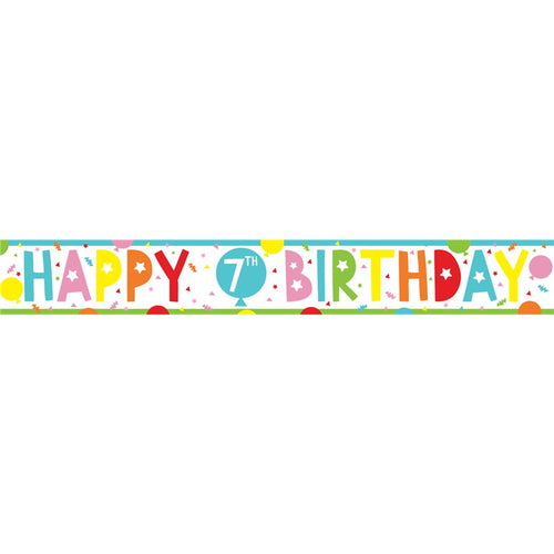 7th Birthday Paper Banners - 1m (3pk)