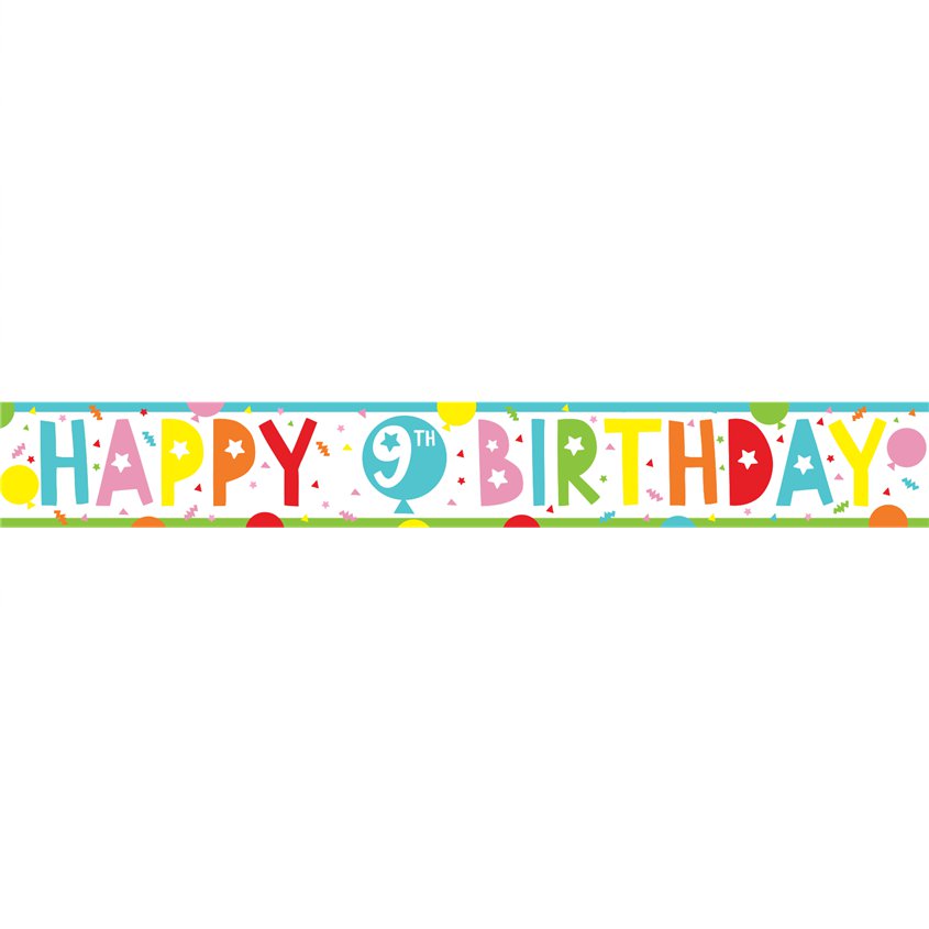9th Birthday Paper Banners - 1m (3pk)
