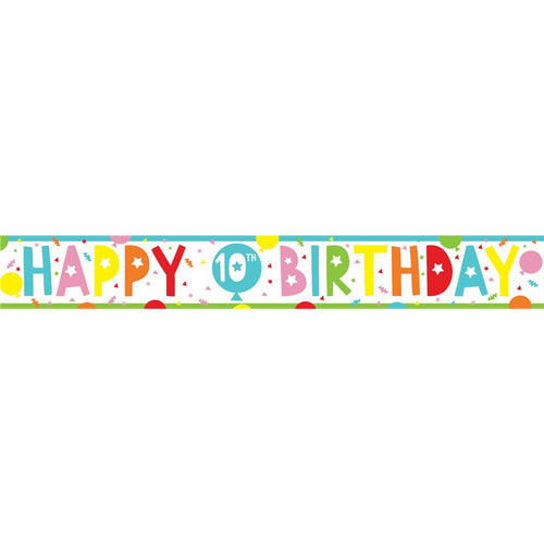 10th Birthday Paper Banners - 1m (3pk)