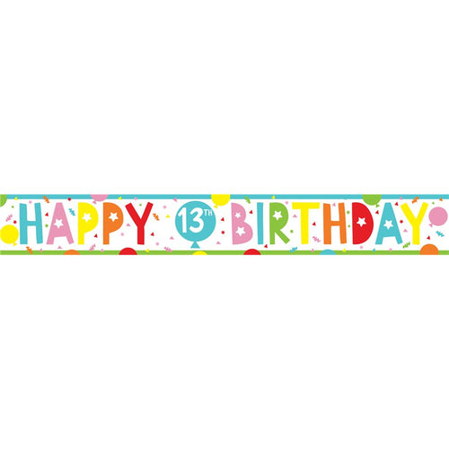 13th Birthday Brights Paper Banners - 1m (3pk)
