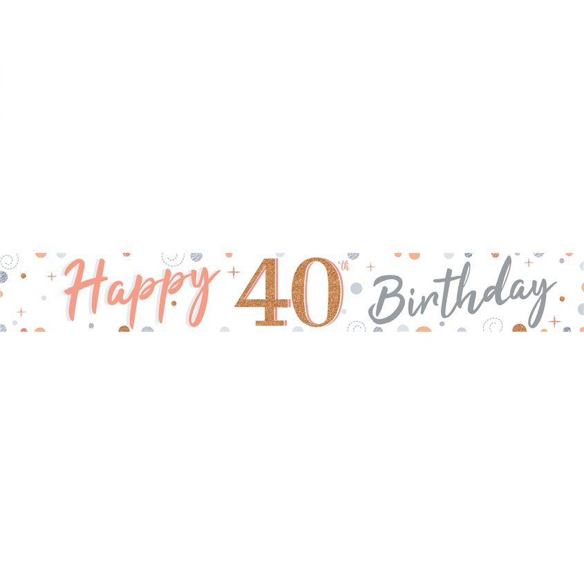 40th Sparkling Fizz Paper Banners - 1m (3pk)