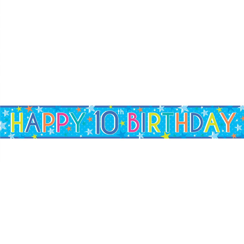 Boys 10th Birthday Paper Banners - 1m (3pk)