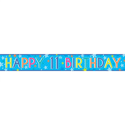 Boys 11th Birthday Paper Banners - 1m (3pk)